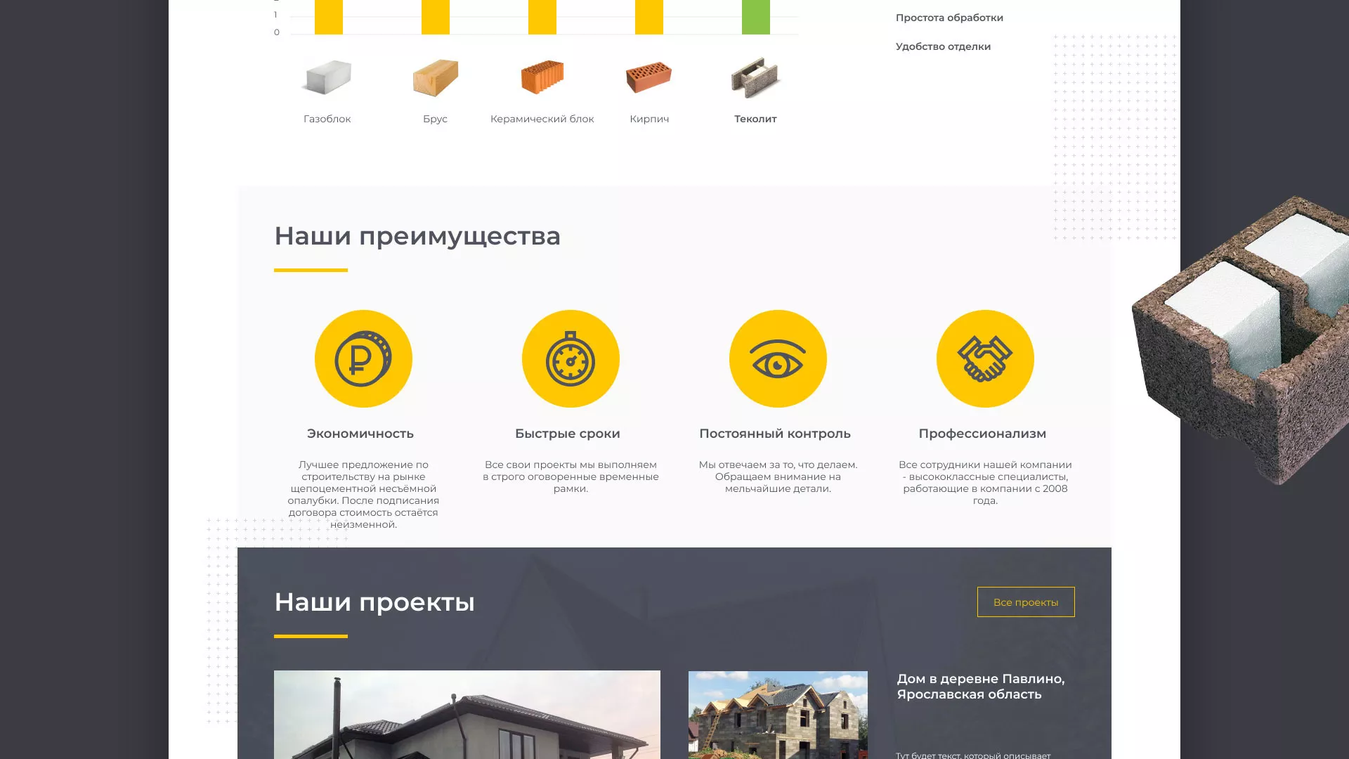 Создание сайта для строительной компании «ЭКОДОМ» в Крымске