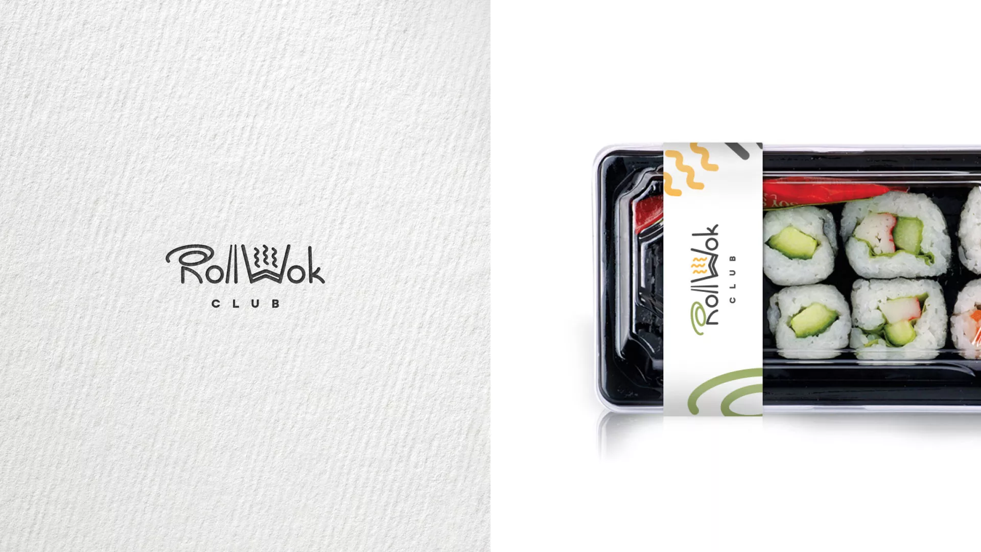 Разработка логотипа и фирменного стиля суши-бара «Roll Wok Club» в Крымске