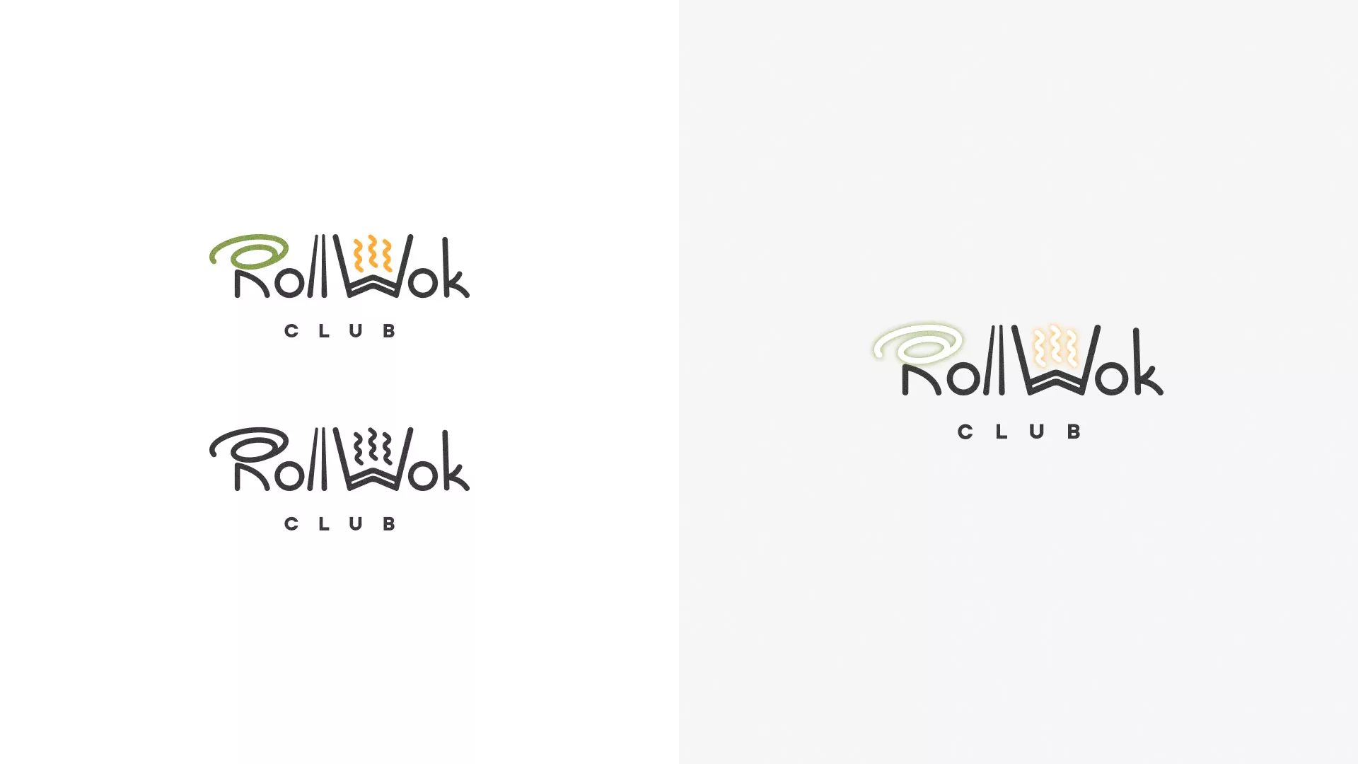 Разработка логотипа и фирменного стиля суши-бара «Roll Wok Club» в Крымске